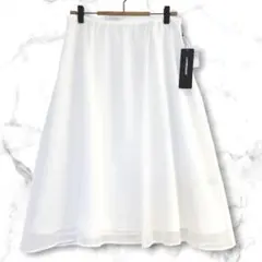 新品未使用　LAUTREAMONT フレアスカート　白　40 コットン　シアー