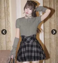 michellMacaron NEWチェック柄美脚スカートSMD0310タグ付き