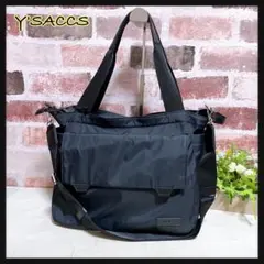 【Y'SACCS イザック】ショルダーバッグ トートバッグ ナイロン 黒 美品