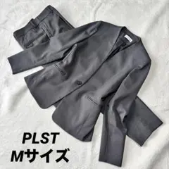 PLST プラステ スーツ パンツ ノーカラー グレー Mサイズ ストレッチ