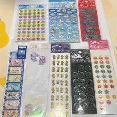 スヌーピー シール8点まとめ売り ぷっくり ピッカリ ライン デニムのサムネイル