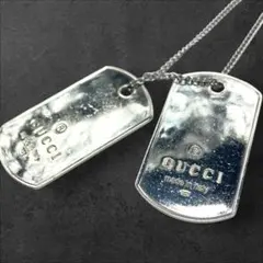 GUCCI 925 ドッグタグ ペンダント シルバー チェーン付 301