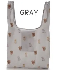 ジェラートピケ　トイプードル柄エコバッグ　ショッピングバッグ　サブバッグ　DOG