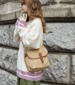 MONO-MART LADY'S パイピングキャンバスポストマンショルダーバッグ