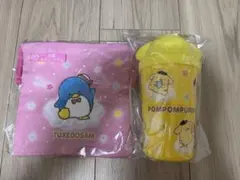 サンリオあたりくじタキシードサムポーチとポムポムプリンタンブラーセット