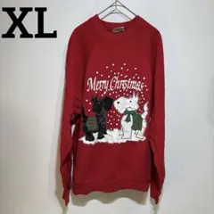 U.S. SWEATS 【XL】クリスマス スウェット トレーナー 赤 トップス