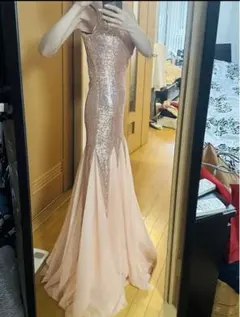 ドレス　ワンショルダー スパンコール ロングドレス コンテスト