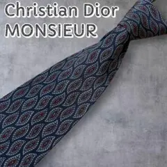 ꧁極美品꧂クリスチャンディオール ネクタイ ネイビー ペイズリー柄 シルク100