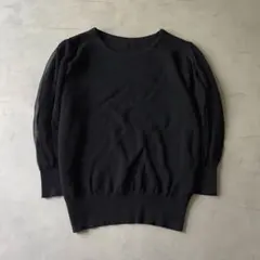 極美品 Leilian チュール 刺繍 ラインストーン カットソー ブラウス 