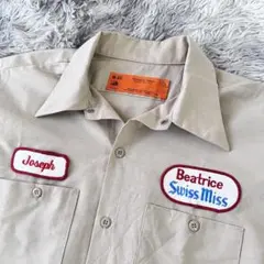 USA製 70〜80s RED KAP 半袖ワークシャツ ベージュ 企業のサムネイル