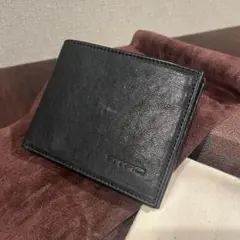 最終価格 SENTI マネークリップ 二つ折小銭入れ ブラック 栃木レザー