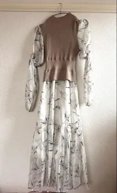 MERCURY DUO フラワープリント ロングワンピース Mサイズ