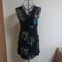 Ozz Oneste シースルー花柄ワンピース インナー付 ゴシック