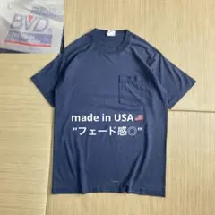フェード感◎ 90s USA製 BVD ポケt 無地 耳付き 茄子紺 Lのサムネイル