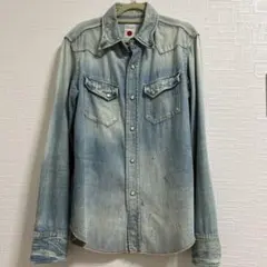 【美品】 marka マーカ 2 ダメージ ウエスタン ライダース デニムシャツ nNDdymK3VtJK.jpg?width=768