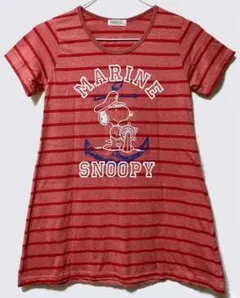 マリン スヌーピー ボーダーTシャツワンピース Mサイズのサムネイル