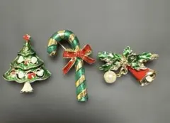 【レトロ・アンティーク・ヴィンテージ 】クリスマス ブローチセット