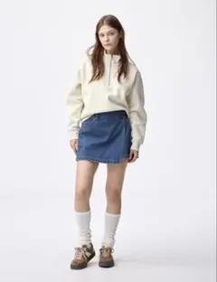 GU デニムラップスコート