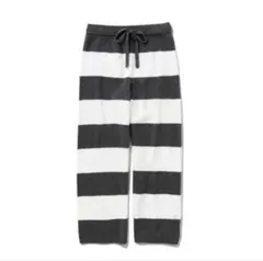 ジェラートピケ　ジャガードボーダーロングパンツ