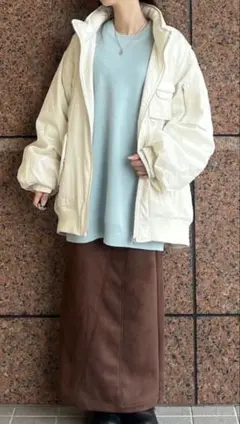 美品　ジーナシス　ヌバックライクナロースカート　M