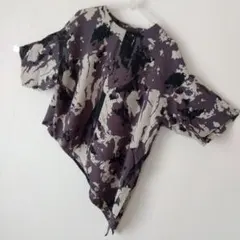 アシンメトリー オーバーサイズ カットソー ◆ グレー系 ◆ 迷彩柄