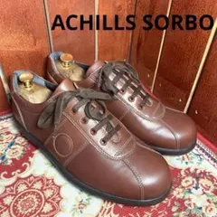 ACHILLSSORBO ブラウン　レザー　スニーカー　26EEEのサムネイル