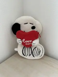 スヌーピー ぬいぐるみポーチ ハート付き