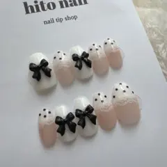 ネイルチップ オーダー マグネット フレンチガーリー ワンホン 韓国