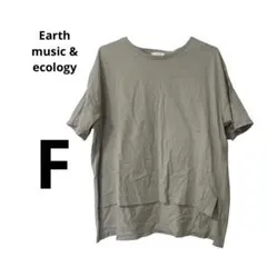 Earth ライトベージュ 半袖 Tシャツ コットン100% オーバーサイズ