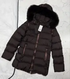 未使用 フランス製 スキンバレー リアルシープレザー ファーコート 40 