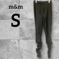 m&m【S】レザーパンツ ボトムス ギャザー スタイリッシュ 海外古着