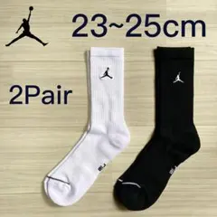 【新品】ジョーダン バスケットボール ソックス 23-25cm 2足セット 白黒