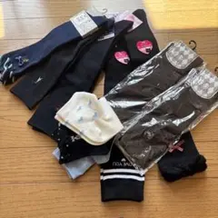 ネイビーリブ編みキッズ靴下セット