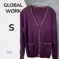 GLOBAL WORK カーディガン S 紫