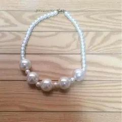 大粒コットンパールネックレス