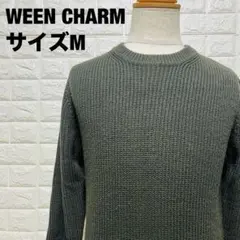 WEEN CHARM ダークグレー セーター リブ編み スリム 美品【167】