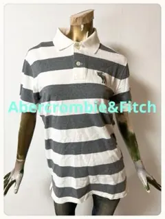 ☘️T21870☘️Abercrombie&Fitch 半袖 ボーダー ポロシャツS