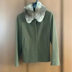 DES PRÉS オリーブグリーン ファー襟ジャケット