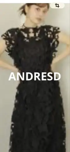 【ANDRESD】レースワンピース セット ブラック ロング ドレス