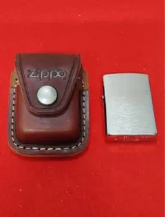 【希少/1994年製】ZIPPO サテンクローム 純正USA製レザーケースセット