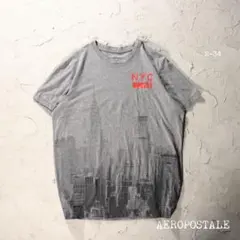 AEROPOSTALE Tシャツ NYC 街並み　グレー