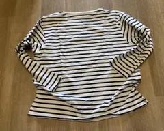 UNIQLO 綿100% ネイビーストライプ長袖シャツ