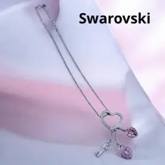 かわいいデザイン❣️Swarovskiハートと鍵のモチーフ ネックレス