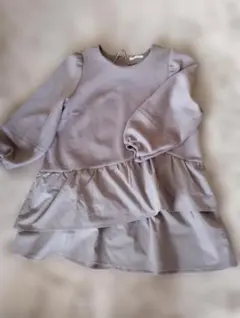 ローズティアラ長袖フリル付きくすみピンク長袖チュニック42