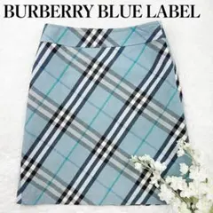希少 BURBERRY BLUE LABEL ノバチェック スカート ブルー