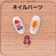 3Dネイルパーツ　3点セット かき氷　イカ焼き　アメリカンドッグ