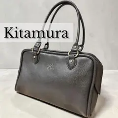 キタムラ　ミニボストン　トートバッグ　レザー　シボ革　黒　旅行　通勤 Kロゴのサムネイル