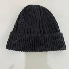 NV649 UNIQLO 黒いリブ編みニット帽 メンズ ONE