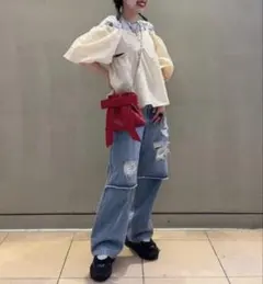 Ray BEAMS レイビームス 2wayパフスリーブブラウス