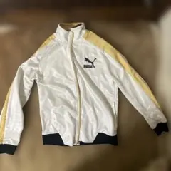 PUMA ジップアップジャケット Lサイズ ホワイト/イエロー